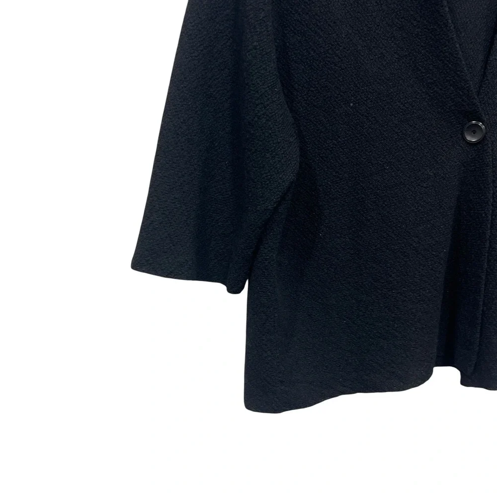 Eileen Fisher Petite Black Knit Wool Cardigan Sweater P L Bolero Shrug - Picture 6 of 8